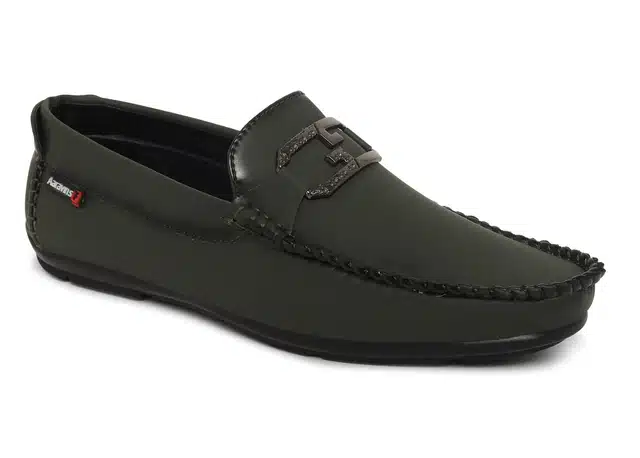 Loafers for Men (Olive, 6)