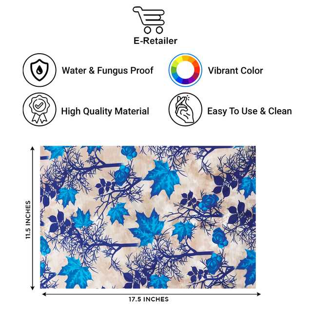 E-Retailer® PVC Waterproof Multipurpose Mats (Pack Of 6) (Blue, 44X29 cm) (ST51)