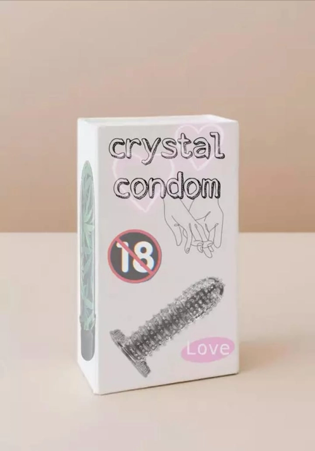 Rubber Crystal Extra Dotted Condom (Transparent)