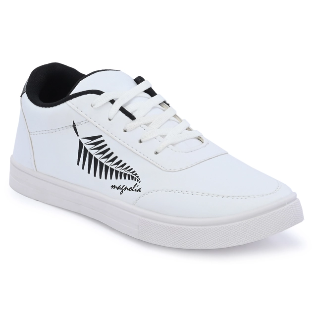 Casual Shoes for Men (White & Black, 6)