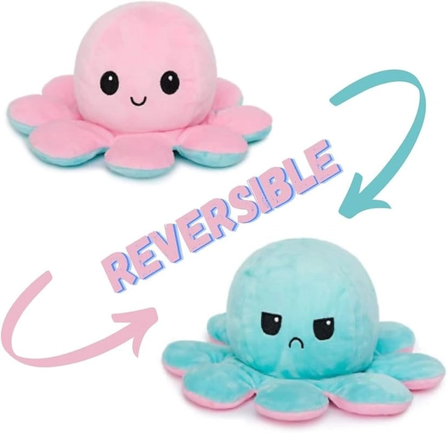 RK LOVELY Reversible Octopus Soft Plush Toy/Dual (Blue & Pink Color, Pack of 1)