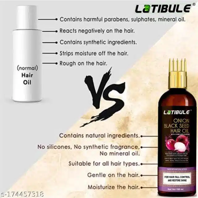 Latibule Onion Black Seeds Hair Oil (100 ml, Pack of 3)