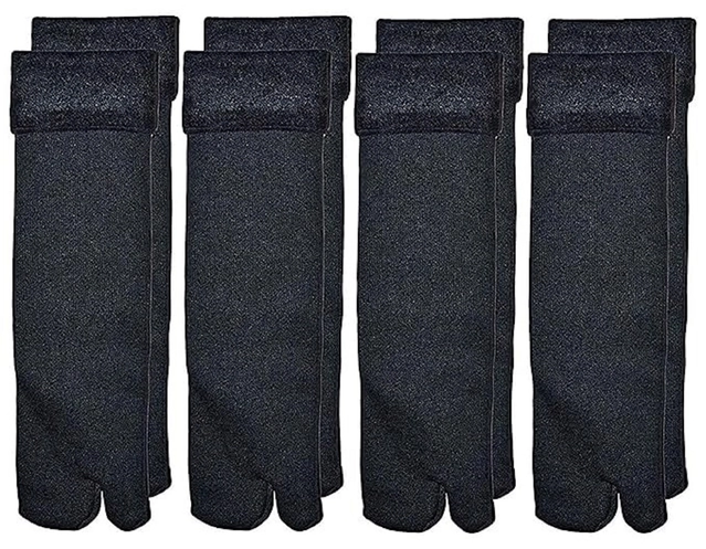 Velvet Solid Socks for Women (Black, Pack of 4)