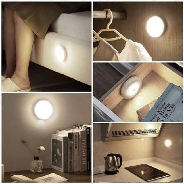 Motion Sensor Light For Home With USB Charging Wireless Self Adhesive LED Induction Lamp Sensor Light for Wardrobe Lights with Sensor Night Light (Pack Of 1)