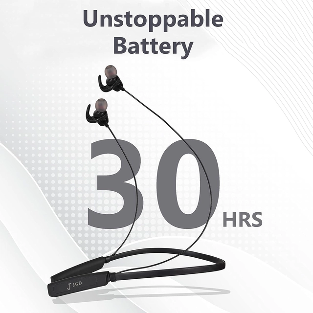 JGD Wireless Bluetooth in-Ear Neckband with Mic (Black)