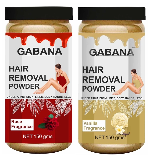 Gabana Rose with Vanilla Fragrance Instant Painless Hair Removal Powder (150 g, Pack of 2)