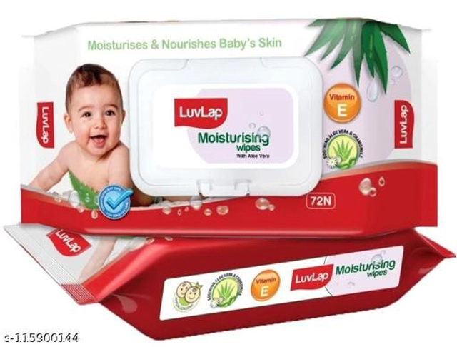 LuvLap (72 Pcs) Moisturising Baby Wipes (Pack of 2)