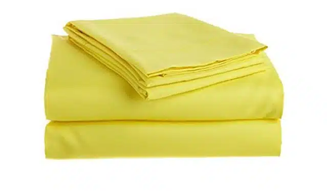 Bedsheet With Two Pillow Covers (Yellow, 90X100 Inch)