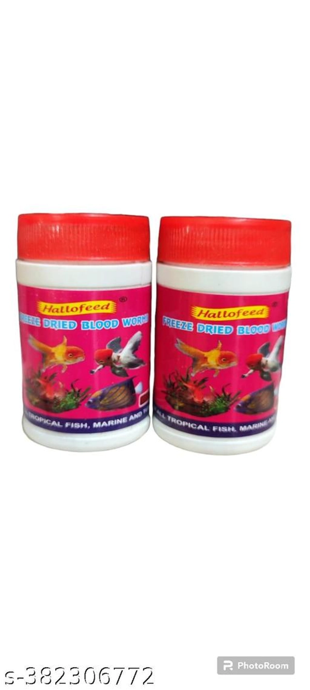 Hallofeed Freezed Dried Blood Worms Pet Food for Fishes (5 g, Pack of 2)