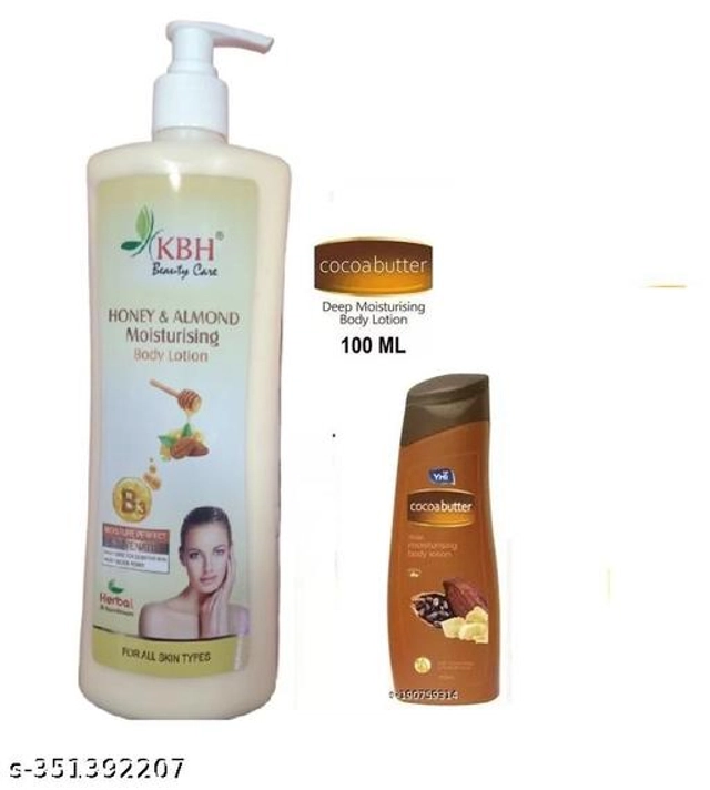 KBH Almond Hony Body lotion 500 ml with 100 ml Cocabutter Lotion (Pack of 2)