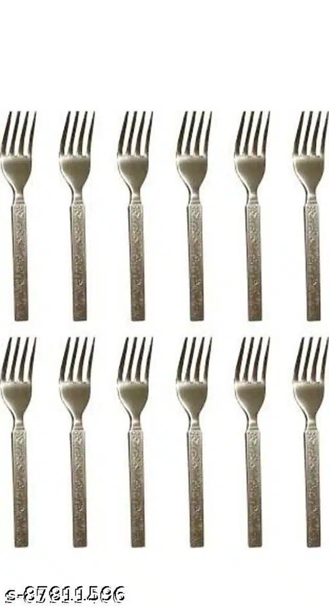 Stainless Steel Forks (Silver, Pack of 12)