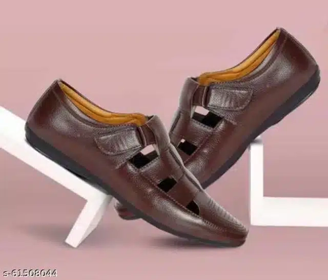 Leather Sandal for Men (Brown, 6) (B1)