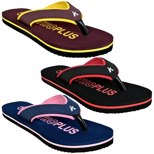 Flip-Flops for Women (Multicolour, 3) (Pack of 3)