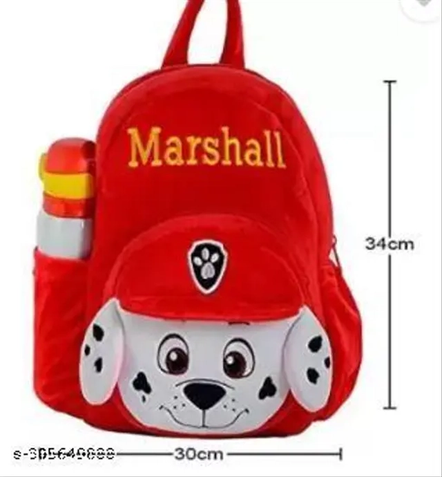 BS Marshal Free Water Bottle and Lunch Box Velvet Kids Soft Cartoon Animal Travelling School Bag Soft Plush Backpacks Baby Girls Boys for 2 to 5 Years Baby/Boys/Girls Nursery, Picnic,Preschool (Pack of 1)