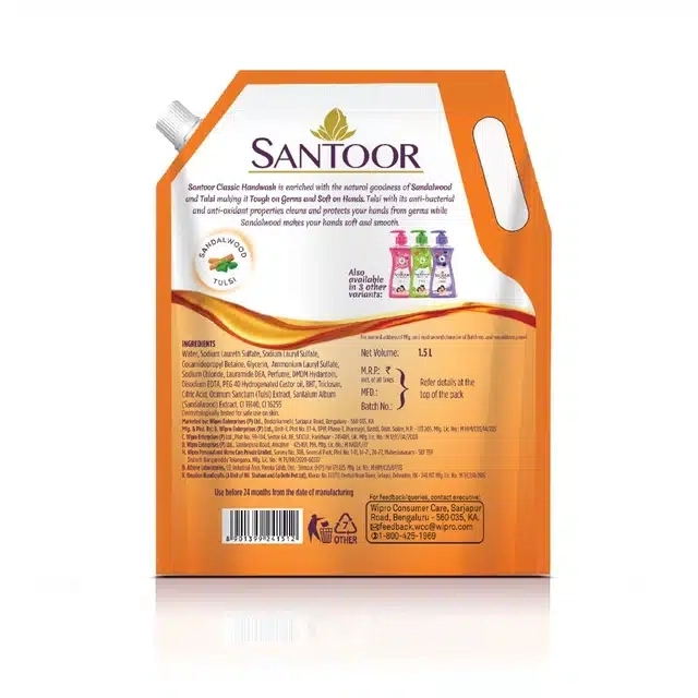 Santoor Handwash Classic 1.5 L