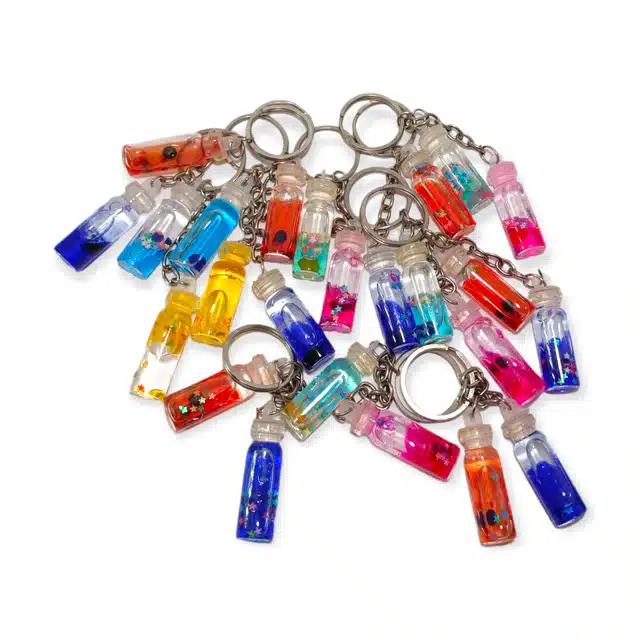 Shining Star Drift Bottle Keychain (Pack of 12, Multicolor)
