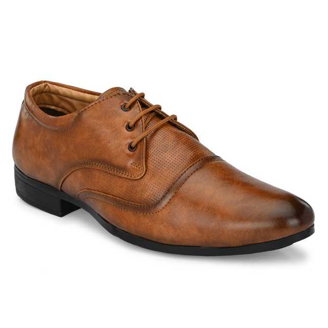 Katenia Synthetic Men Formal Shoes (Tan, 7) (KF-12)