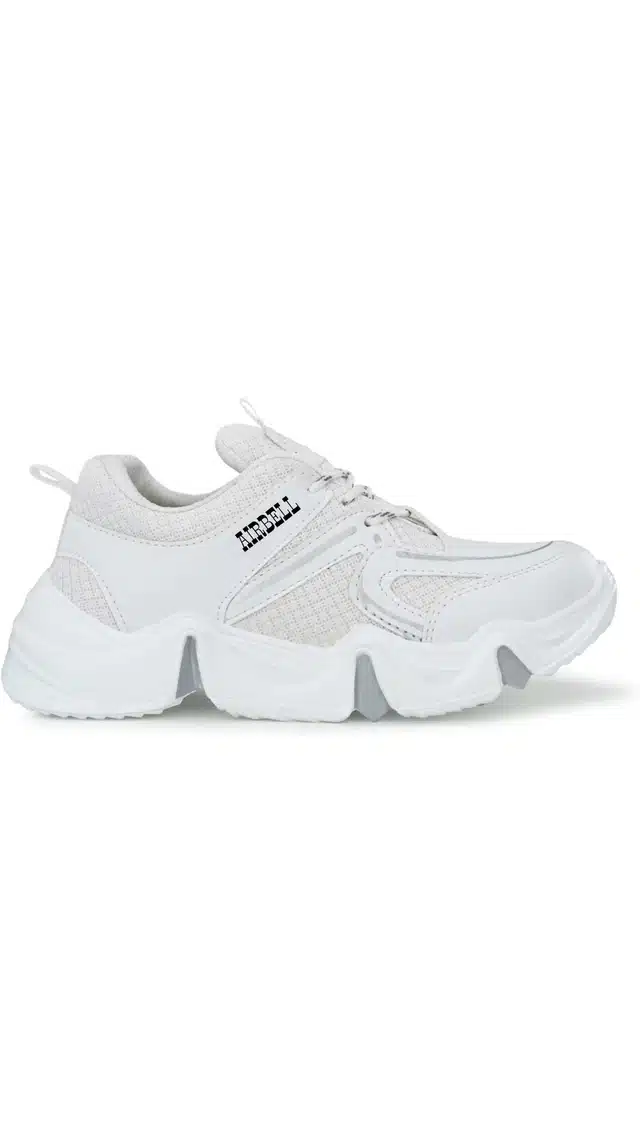 Women's Lace Up Casual Sneakers (White, 5) (JF-127)
