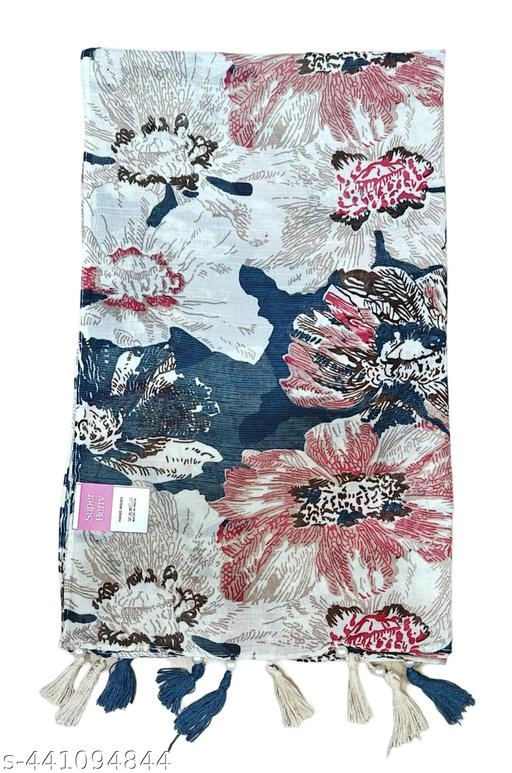 Poly Chiffon Printed Scarves for Women (Multicolor, 1.75 m) (Pack of 2)