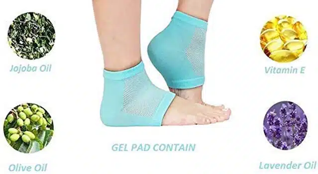 Cotton Gel Heel Socks (Multicolor, Set of 1)