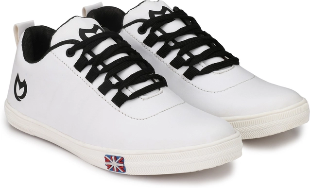 Casual Shoes for Men (White & Black, 6)