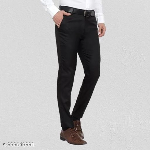 Polyester Formal Pant for Men (Black, 28)