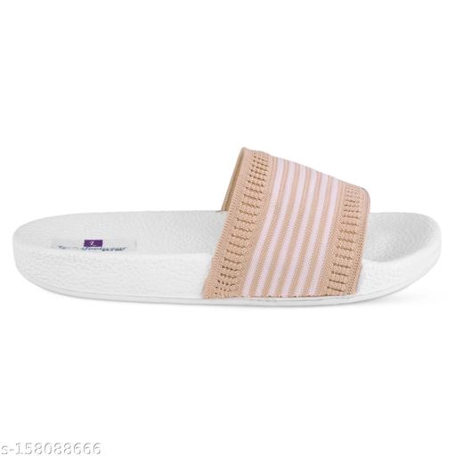 Sliders for Women (Beige & White, 3)