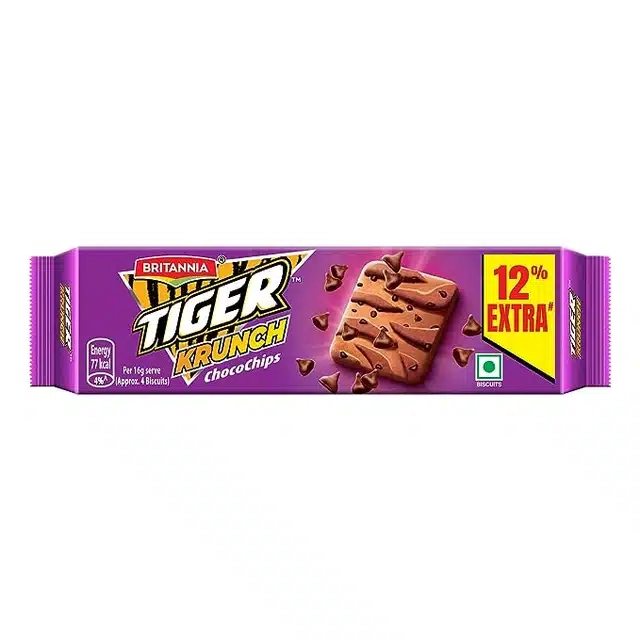 Britannia Choco Chips Tiger Krunch Biscuits 14X63 g (Pack Of 14)