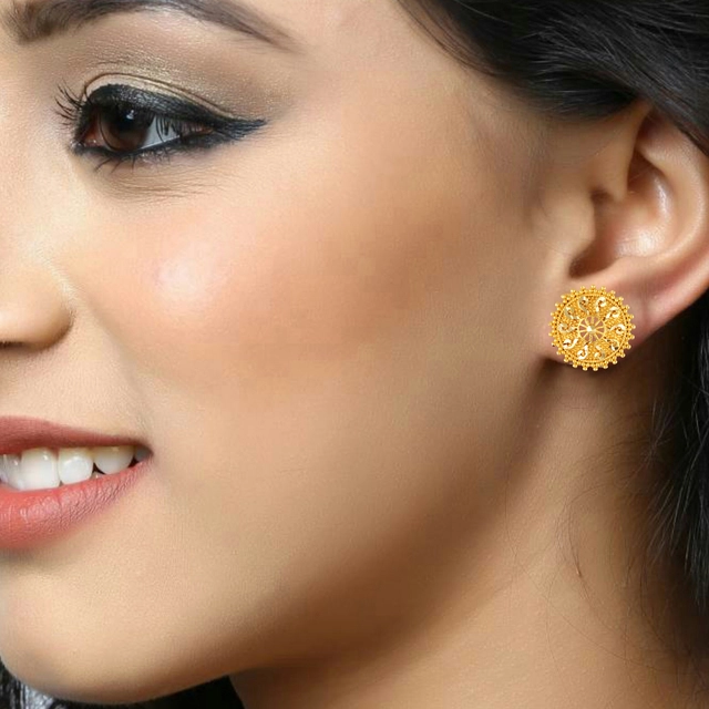 Alloy Gold Plated Earrings for Women (Gold, Set of 1)