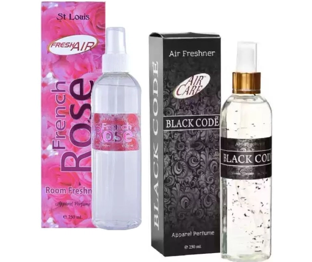 French Rose with Black Code Room Freshener (Pack of 2, 250 ml)