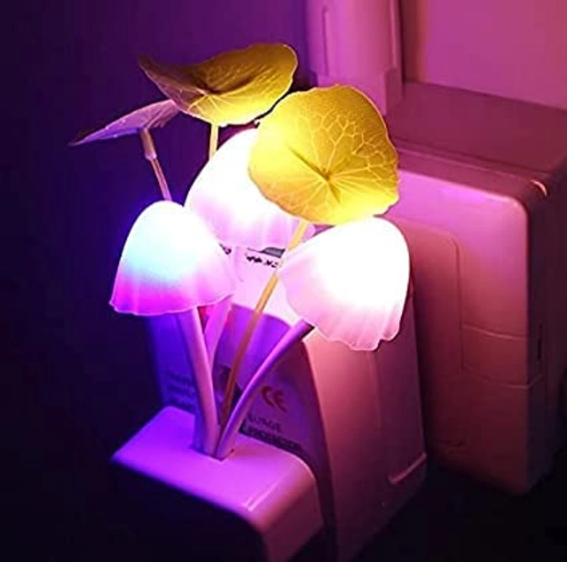 Mushroom Shape Automatic Off/On LED Magic Night Lights (Multicolor)