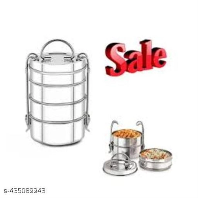 Stainless Steel 4 Layer Lunch Box (Silver)