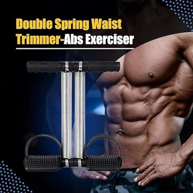 Double Spring Tummy Trimmer for Men & Women (Black)