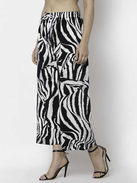 Klotthe Women Abstract Print Palazzo (Black, 32) (K-162)