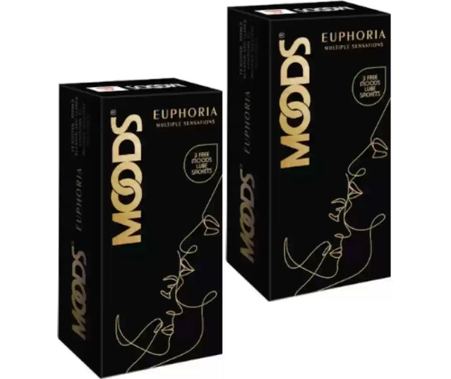 Mood Euphoria Multiple Sensations 10 Pcs Condoms (Pack of 2)