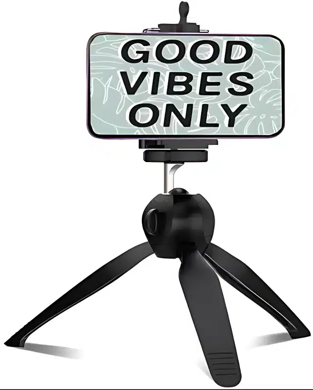 Mini Tripod for Mobile Phone with Phone Mount (Black, 10 inches)