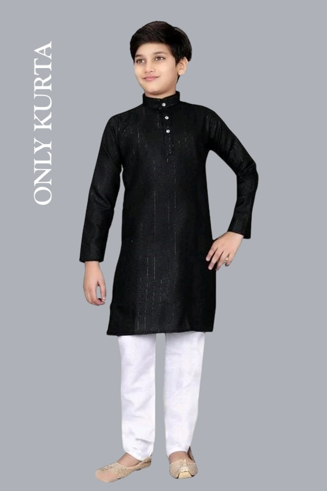 Cotton Kurta without Pyjama for Boys (Black, 3-5 Years)