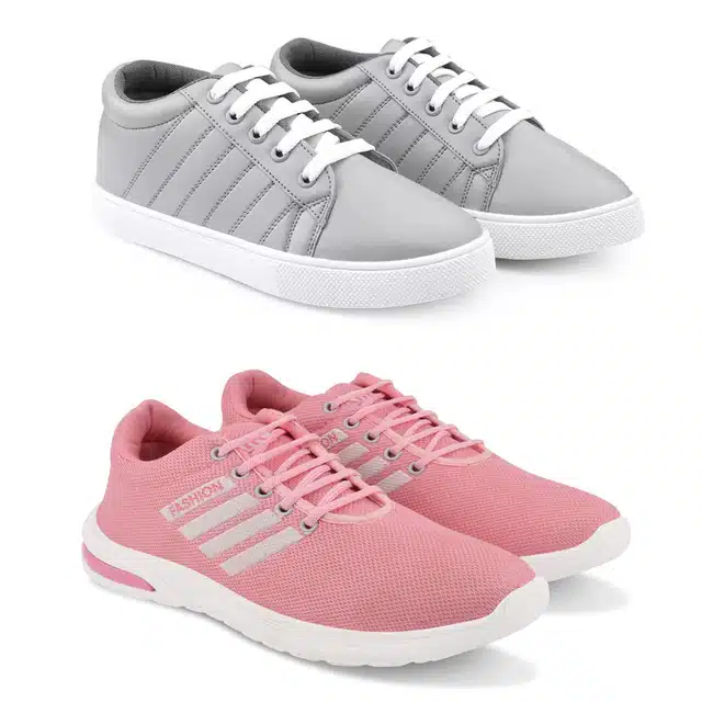 Combo of Sneakers and Sports Shoes for Women (Pack of 2) (Multicolor, 4)