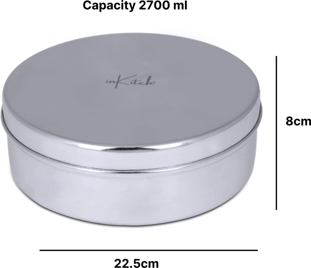 Inkitch Stainless Steel Storage Container with Lid for Kitchen (Silver)