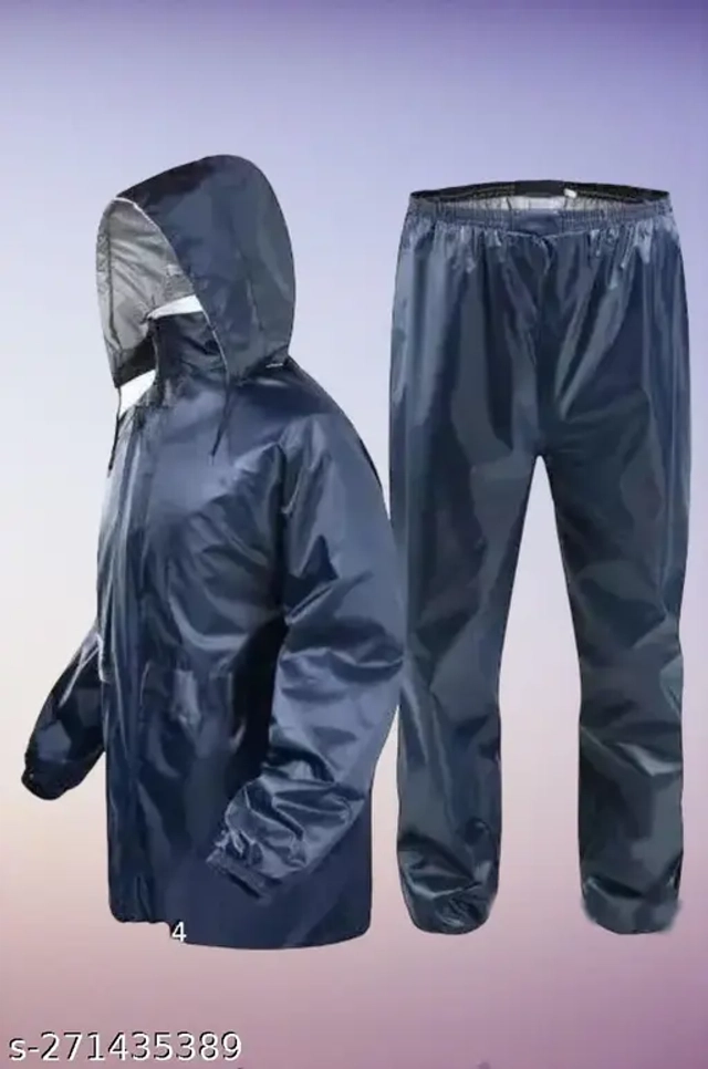 Plastic Raincoat for Men (Dark Grey, Free Size)