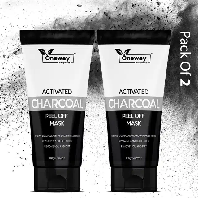 Oneway Happiness Activated Charcoal Peel Off Mask (Pack of 2)