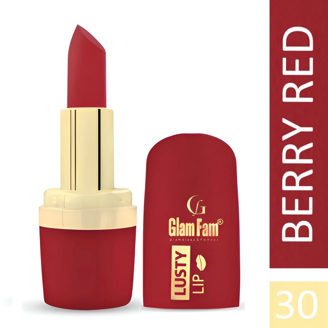 Glam Fam Lusty Matte Lipstick (Berry Red)