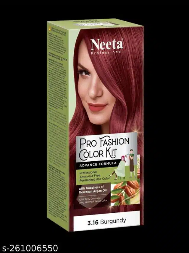 Neeta Professional Fashion Permanent Hair Color (Burgundy, 100 g)