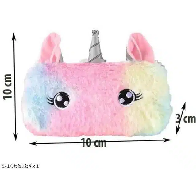 Unicorn Fur Pouch for Girls (Multicolor)