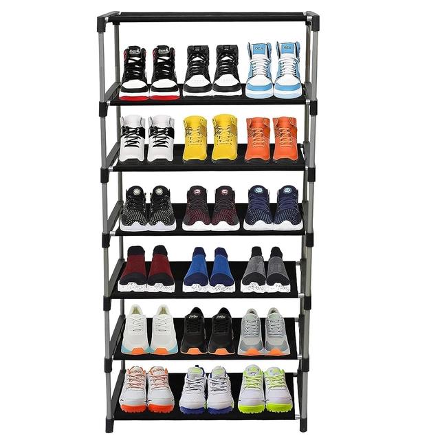 Metal 6 Layer Collapsible Shoe Rack (Grey)