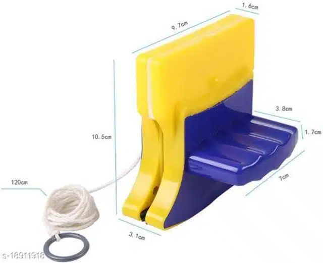 Plastic Magnetic Window Glass Cleaner (Blue & Yellow)