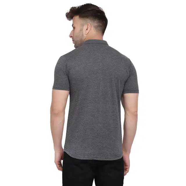 Men Solid Short Sleeves Shirt (Grey, L) (RSC-300)