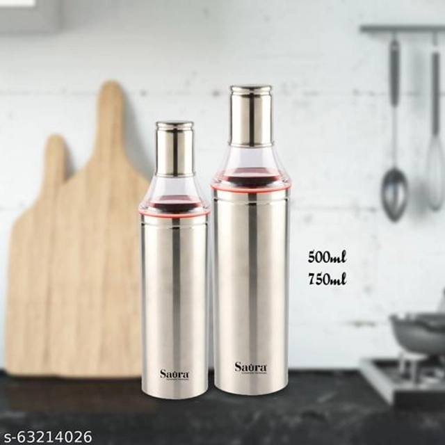 Stainless Steel Oil Dispenser (Multicolor, Set of 2)