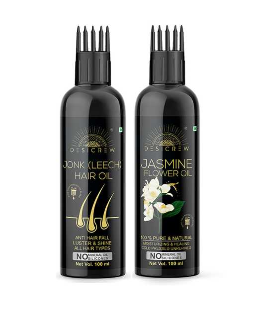 Desi Crew Pure Jonk Oil & Jasmine Flower Oil For Skin, Body & Hair Care (Pack Of 2, 100 ml) (KGE-760)