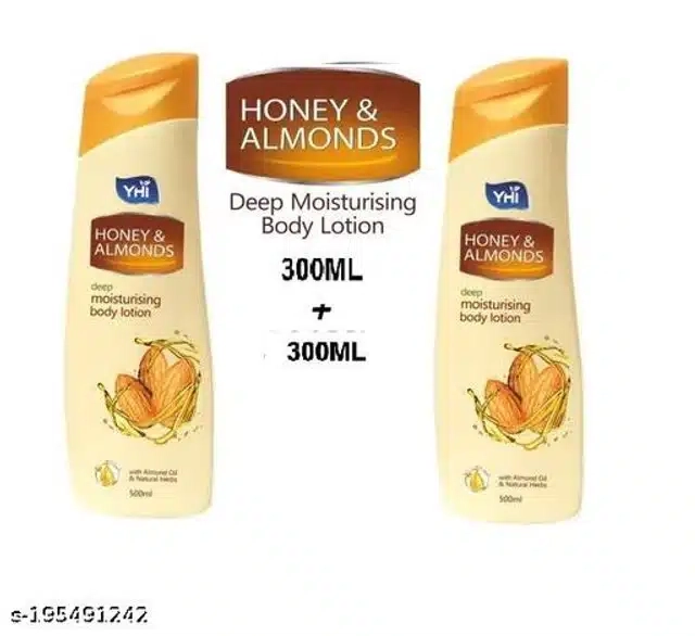 HoneyandAlmond Body Lotion For Winter soft Skin 300 ml pack of 2